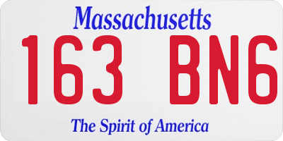 MA license plate 163BN6