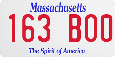 MA license plate 163BO0