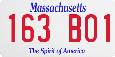 MA license plate 163BO1