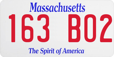 MA license plate 163BO2