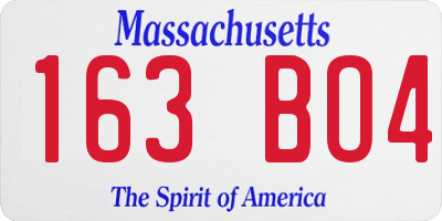 MA license plate 163BO4