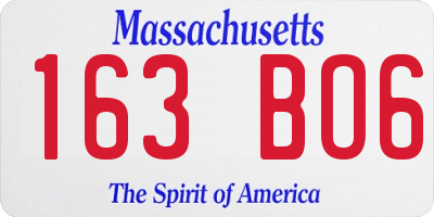MA license plate 163BO6