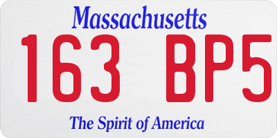 MA license plate 163BP5