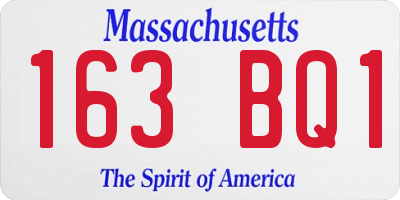 MA license plate 163BQ1