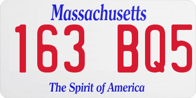 MA license plate 163BQ5