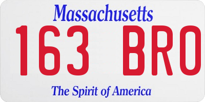 MA license plate 163BR0