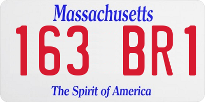 MA license plate 163BR1