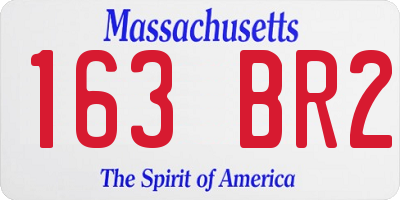 MA license plate 163BR2