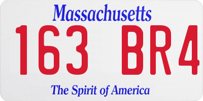 MA license plate 163BR4