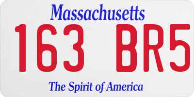 MA license plate 163BR5