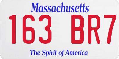MA license plate 163BR7