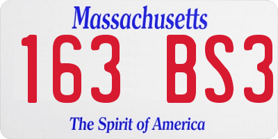MA license plate 163BS3