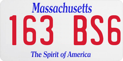 MA license plate 163BS6