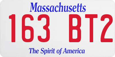 MA license plate 163BT2