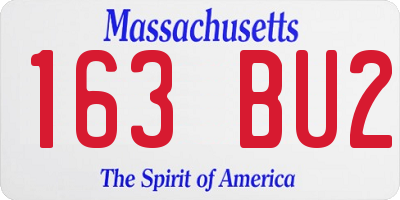 MA license plate 163BU2