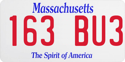MA license plate 163BU3