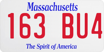 MA license plate 163BU4