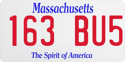 MA license plate 163BU5