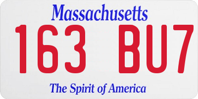 MA license plate 163BU7