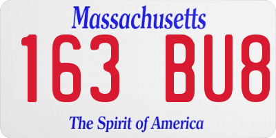 MA license plate 163BU8