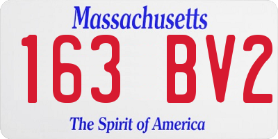 MA license plate 163BV2