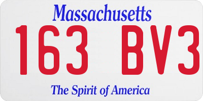 MA license plate 163BV3