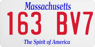 MA license plate 163BV7
