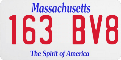 MA license plate 163BV8