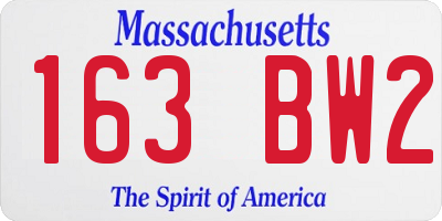 MA license plate 163BW2