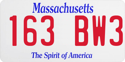 MA license plate 163BW3