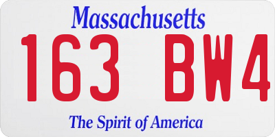 MA license plate 163BW4