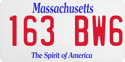 MA license plate 163BW6