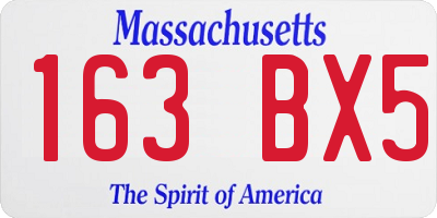 MA license plate 163BX5