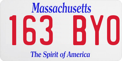 MA license plate 163BY0