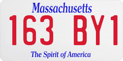 MA license plate 163BY1