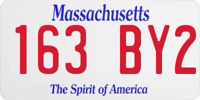 MA license plate 163BY2