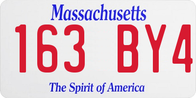 MA license plate 163BY4