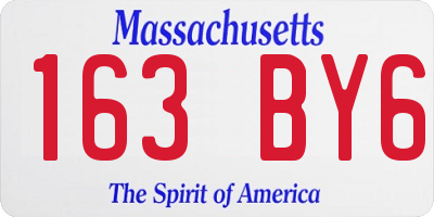 MA license plate 163BY6