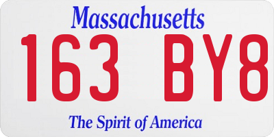 MA license plate 163BY8