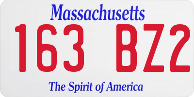 MA license plate 163BZ2