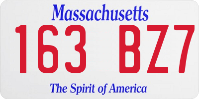 MA license plate 163BZ7