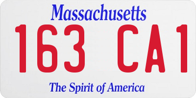 MA license plate 163CA1