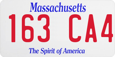 MA license plate 163CA4