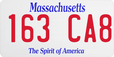 MA license plate 163CA8