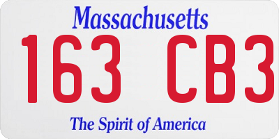 MA license plate 163CB3