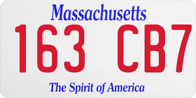 MA license plate 163CB7