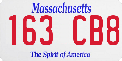 MA license plate 163CB8