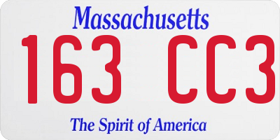 MA license plate 163CC3