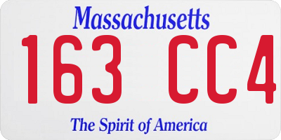 MA license plate 163CC4