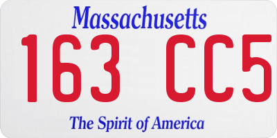 MA license plate 163CC5